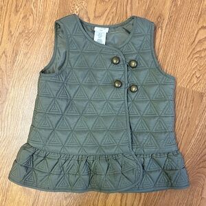Stylish Green Quilted Girls 5T Vest